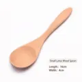 Cuchara de postre artesanal de madera de loto natural para niños, tamaño 16cm x 4cm - 16x4cm