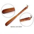 Chausse-pied en bois ergonomique de 32 cm avec design en bambou et cordon de suspension - Nœud de Bambou Schima (32cm) / 32cm