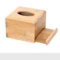 Petite boîte à mouchoirs carrée en bambou avec base amovible, taille 12x12x8,8cm - Petit Style Extractible / 12x12x8.8cm