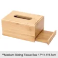 Boîte à mouchoirs en bambou taille moyenne avec base coulissante - Moyen (17x11.5x8.8cm) / Taille moyenne couleur bois naturel
