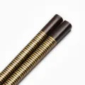 Ξύλινα chopsticks ιαπωνικού στυλ με διακοσμητικά χρυσά δαχτυλίδια στο πάνω μέρος - Σκούρο Καφέ Χρυσή Κυκλική Ρίγα (Στυλ 07)