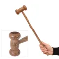 Premium handcrafted wenge wood massage hammer for therapeutic acupoint tapping and back relief - Round Shape