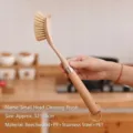 Wooden long-handle cleaning brush with durable bristles for kitchen pots and pans - Small Head Cleaning Brush