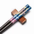 Premium Japanese style printed wooden chopsticks with fish pattern for sushi dining - Colorful Fish Scale Pattern (Style 05)