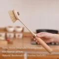 Long handle wooden kitchen cleaning brush with detachable round head - Round Detachable Cleaning Brush