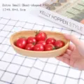 Small boat-shaped wooden fruit tray, handcrafted snack plate, 17x9.8x4.5cm dimension - Boat-shaped (Extra Small) / Extra Small (17*9.8*4.5cm)
