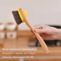 Long-handled wooden dish brush with a removable head and high-density PET bristles - Detachable Cleaning Brush