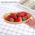 Small Japanese boat-shaped wooden serving tray for fruits and snacks, 20x12x4.5cm size - Boat-shaped (Small) / Small (20*12*4.5cm)
