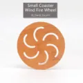 Round small bamboo heat-resistant coaster with hollow windmill pattern 9.5x9.5cm size - Whirlwind Wheel / S