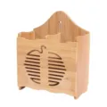 Porte-ustensiles mural en bambou pour rangement de cuisine avec fente pomme - Double-lattice Apple Chopsticks Cage