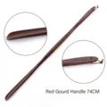 Long 74cm wooden shoehorn with red gourd handle and convenient leather hanging strap - Red Schima Gourd Handle (74cm)