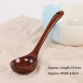 Medium natural chicken wing wood soup spoon with long handle and curved Korean design - 韩式弯勺(中号) / 长约23.5cm, 宽约6.8cm