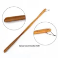 Extra long 74cm natural wooden shoe horn with ergonomic gourd handle and hanging cord - Natural Schima Gourd Handle (74cm)