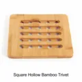 Durevole tappetino isolante termico in bambù traforato quadrato per tavolo da pranzo - 16cm / Tappetino Quadrato Traforato