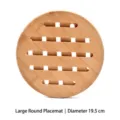 Large round hollow bamboo insulation placemat for hot pots and dishes, 19.5cm diameter - Large Round Mat 19.5cm