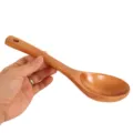High quality handcrafted natural long handle wooden soup spoon for home cooking and serving - Boat Shaped Porridge Spoon