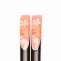 Holzstäbchen mit rosa Kirschblütenmuster und goldenen Blumendruck-Details für den Tisch - Nagel Druck-Japanische Sakura (14 Lang)