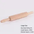 Grand rouleau à pâtisserie en bois de hêtre, longueur 38 cm pour la cuisson des pâtes - Grande Taille / Blanc Cassé