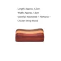 Tri-color wooden chopstick rest made of redwood, hemu, and wenge wood for dining - Three-Color Flat Base (ZJ-1628) / 4.2x1.8cm