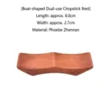 Japanischer Stäbchenhalter aus natürlichem Nanmu-Holz in Bootsform für Esstische - Duale Bootsform (ZJ-1628)