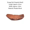 Handgefertigte große fischförmige Stäbchenablage aus hochwertigem Nanmu-Holz-Finish - Große Fischform (ZJ-1628)