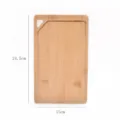 Natural bamboo cutting board for small kitchen tasks with juice groove, 24.5x15cm size - Single Piece / Rectangular With Juice Groove (24.5x15cm)