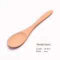 Cuchara de postre artesanal de madera natural schima superba para niños y uso doméstico - 18.8x4cm