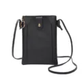 Bolso bandolera negro minimalista para teléfono con un práctico bolsillo frontal - 14.5*1.5*19.5cm / Negro