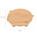 Cartoon pig-shaped bamboo cutting board for kitchen, measuring 28cm by 18.5cm size - Single Piece / Pig Shaped Style (28x18.5cm)