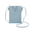 Bolso bandolera minimalista azul claro para móvil con un elegante cierre dorado. - 14.5*1.5*19.5cm / Azul Agua