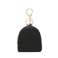 Mini schelpvormige portemonnee van zwart PU-leer met goudkleurige sleutelhanger haak - 8*4*9cm / Zwart