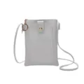 Bolso bandolera pequeño minimalista gris claro para móvil con elegante botón dorado - 14.5*1.5*19.5cm / Gris claro