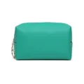Professional mint green PU waterproof cosmetic bag for travel with Saffiano texture - Green