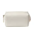 Minimalistische beige PU-lederen cosmetische tas met grote capacità voor reizen - M / Broken Wit