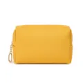 Borsa da viaggio per trucco in pelle PU impermeabile giallo senape di grande capacità - 17x7x10cm / Giallo Nespola