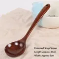 Extra long natural chicken wing wood soup spoon with 35cm handle for kitchen and hot pot - 长柄大汤勺 / 长约35cm, 宽约9cm