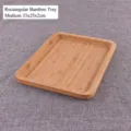 Vassoio rettangolare medio in bambù per tè o cibo, 33x25x2cm - Medio (33x25x2cm)