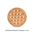 Small circular hollow bamboo heat insulation mat, 15cm diameter table protector - Small Round Mat 15cm