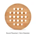 Round hollow bamboo trivet and heat insulation table mat with 16cm diameter for hot pots - Diameter 16cm / Round Grid Mat