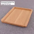 Vassoio da portata rettangolare grande in bambù con venature naturali del legno, 39,5x30cm - Grande (39.5x30x2cm)