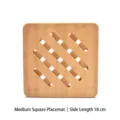 Medium square hollow bamboo placemat heat insulation table mat with 18cm diameter - Medium Square Mat 18cm