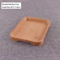 Piccolo vassoio rettangolare in bambù con bordi smussati 28x21cm per tè e spuntini - Piccolo (28x21x2.8cm)