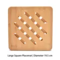 Large square hollow bamboo trivet heat resistant mat 19.5cm - Large Square Mat 19.5cm