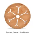 Round hollow bamboo placemat heat resistant trivet with snowflake pattern design - Diameter 16cm / Snowflake Pattern Mat