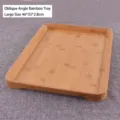 Grande vassoio rettangolare in bambù per tè e alimenti, dimensioni 46x33x2,8cm. - Grande (46x33x2.8cm)