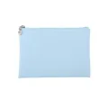 Vorderansicht einer minimalistischen hellblauen wasserdichten PU-Make-up-Tasche - Blau
