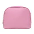 Roze waterdichte cosmetische tas in schelpvorm met kruispatroon textuur en gouden rits - 21x7x15cm / Dieproze