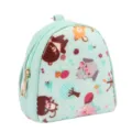 Schattige mini canvas munttas in de vorm van een schelp met leuke cartoon dierenprints - 9*4*9cm / Groen