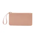 Pochette da polso minimalista in pelle PU tinta unita con cerniera dorata per cosmetici - 20.5*1.5*11.5cm / Rosa