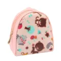 Leuke mini-portemonnee in schelpvorm met schattige cartoon dierenprint en rits - 9*4*9cm / Roze